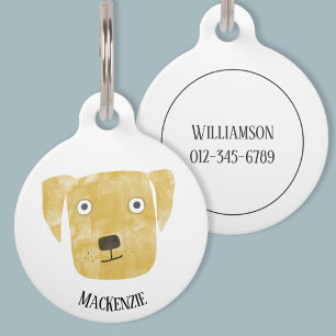 Médaillon Pour Animaux Cute Golden Labrador Retriever Personnalisé