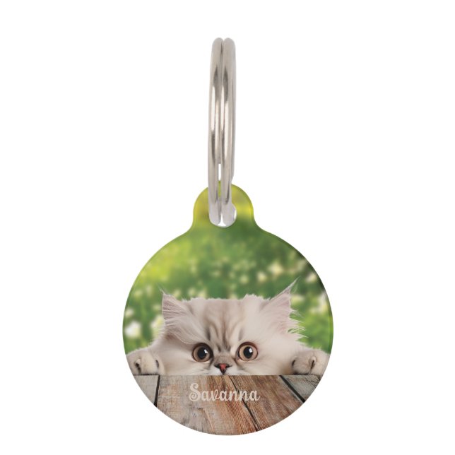 Médaillon Pour Animaux Cute Perse Peeking Chat (Devant)