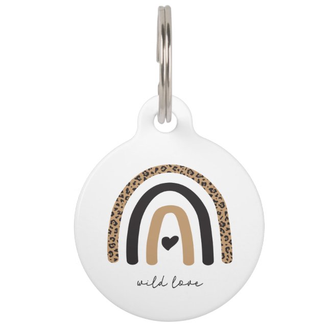 Médaillon Pour Animaux Cute Rainbow Leopard Motif (Devant)