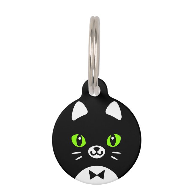 Médaillon Pour Animaux Cute Tuxedo Chat (Devant)