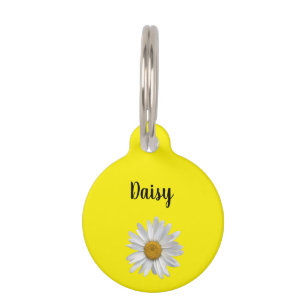 Médaillon Pour Animaux Cute White Daisy Floral Jaune