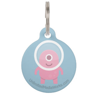 Médaillon Pour Animaux Cyclopes roses mignons étrangers