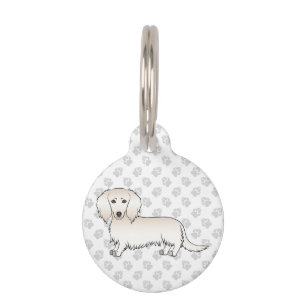 Médaillon Pour Animaux Dachshund à longs poils crème Chien de dessin anim