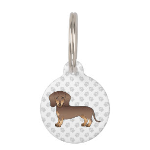 Médaillon Pour Animaux Dachshund à poil lisse chocolat et fauve Chien mig