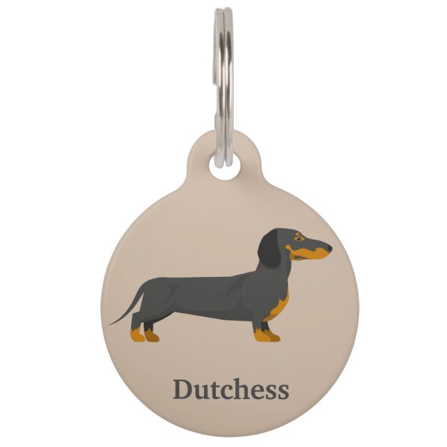 Médaillon Pour Animaux Dachshund Personnaliser (Devant)