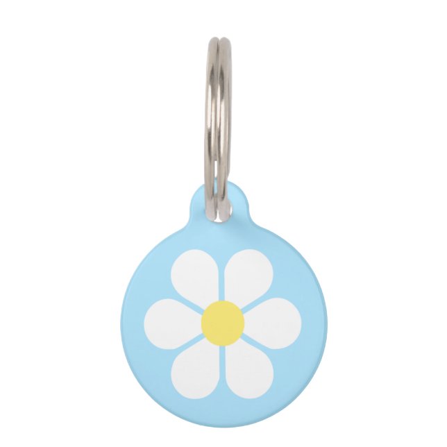 Médaillon Pour Animaux Daisy Pet Tag sur Blue (Dos)