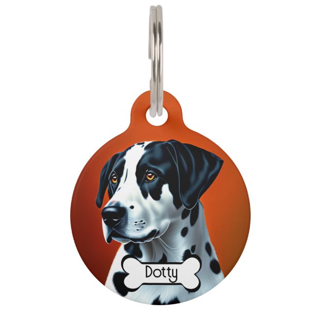 Médaillon Pour Animaux Dalmatie Personnaliser l'ID de l'animal (Devant)
