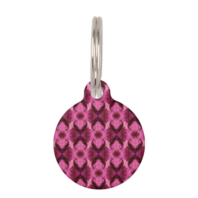 Médaillon Pour Animaux Damas de cœur rose (Devant)
