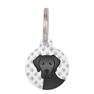 Médaillon Pour Animaux Danois Allemand Noir Chien de Dessin Animé Mignon