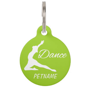 Médaillon Pour Animaux DANSE - texte personnalisé et balises de familier