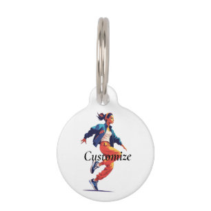 Médaillon Pour Animaux Danseuse Hip Hop Thunder_Cove
