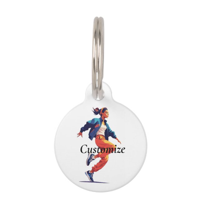 Médaillon Pour Animaux Danseuse Hip Hop Thunder_Cove (Devant)