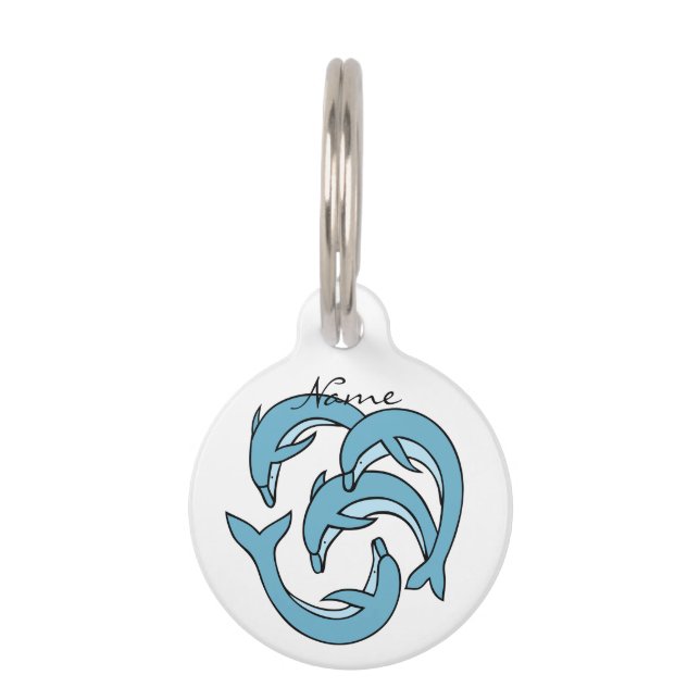 Médaillon Pour Animaux Dauphins bleus entourant Thunder_Cove (Devant)