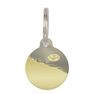 Médaillon Pour Animaux Décor de luxe sur or & argent, Monogramme