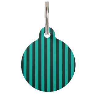 Médaillon Pour Animaux Décor Turquoise Vertical Stripes