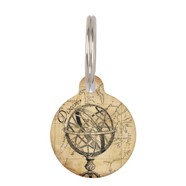 Médaillon Pour Animaux Découvrez le monde (Devant)