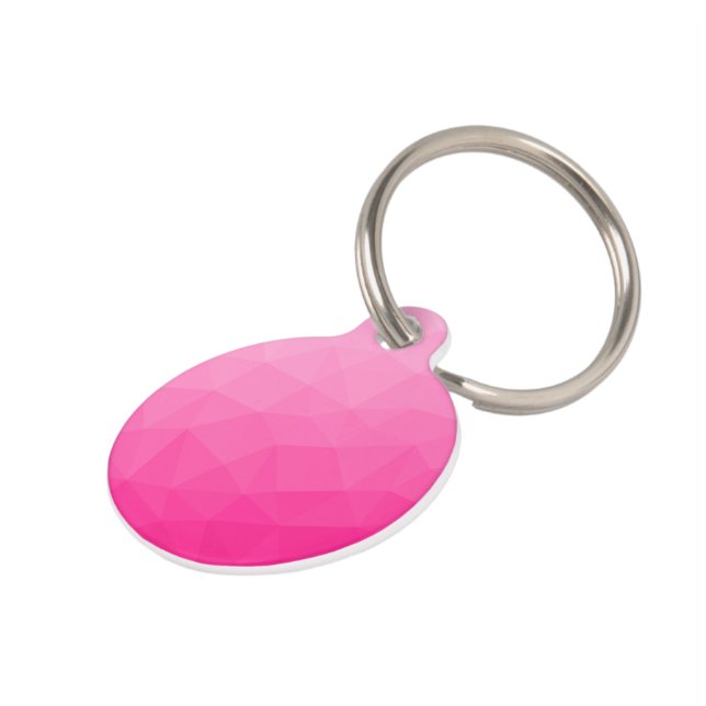 Médaillon Pour Animaux Dégradé rose chaud Motif de maille géométrique (Côté )