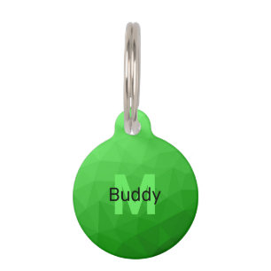 Médaillon Pour Animaux Dégradé vert clair géométrie motif maille Monogram