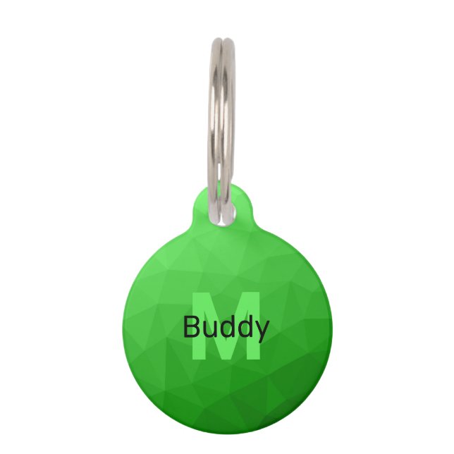 Médaillon Pour Animaux Dégradé vert clair géométrie motif maille Monogram (Devant)