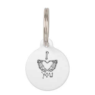 Médaillon Pour Animaux Des Mains De Squelette Qui Font Un Coeur