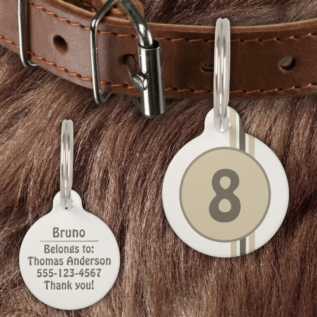 Médaillon Pour Animaux Design 8 en beige sur sable avec rayures (Créateur téléchargé)