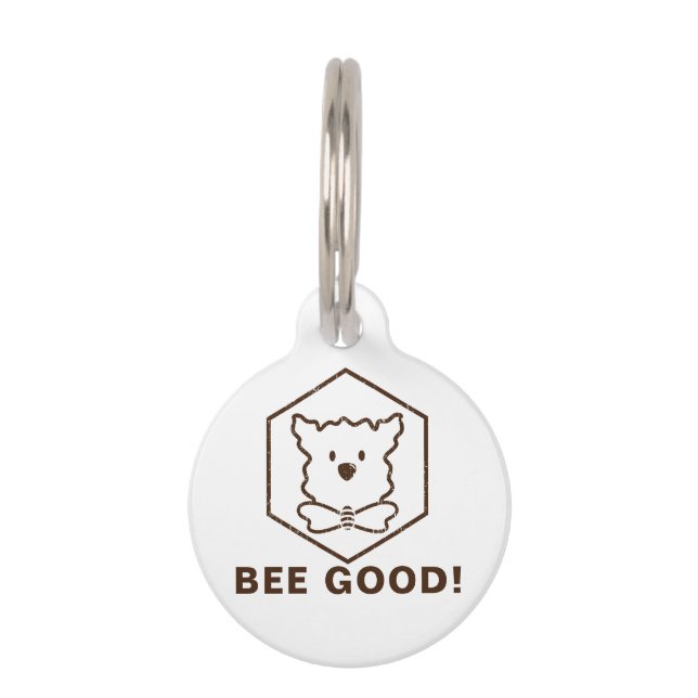 Médaillon Pour Animaux Design de chien et d'abeille (Devant)