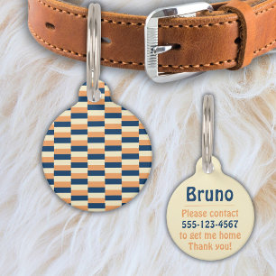 Médaillon Pour Animaux Design in three colors (blue, yellow, terracotta)