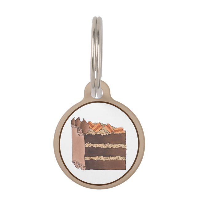 Médaillon Pour Animaux Dessert de cuisson de tranches de gâteau au chocol (Devant)
