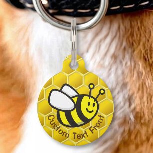 Médaillon Pour Animaux Dessin animé d'abeille à miel