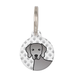 Médaillon Pour Animaux Dessin animé mignon de chien Weimaraner & infos su