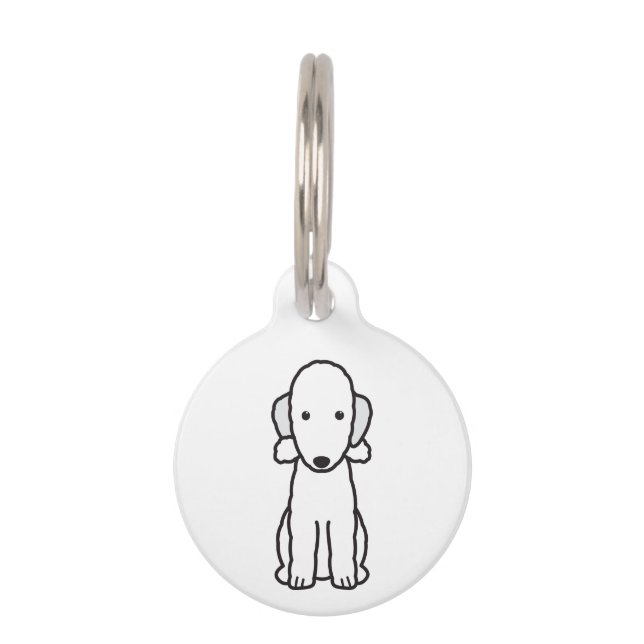 Médaillon Pour Animaux Dessin de Bedlington Terrier Dog (Devant)