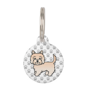 Médaillon Pour Animaux Dessin de chien Cairn Terrier crème et information