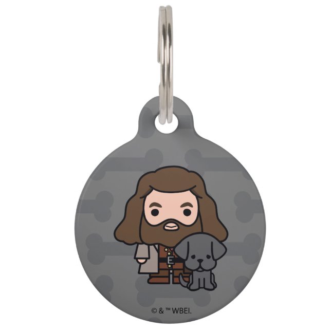 Médaillon Pour Animaux Dessin de Hagrid et Fang dans un style cartoon (Devant)
