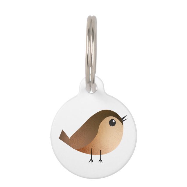 Médaillon Pour Animaux Dessin d'Oiseau de Bruant (Devant)