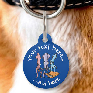 Médaillon Pour Animaux Dessins animés de calmars