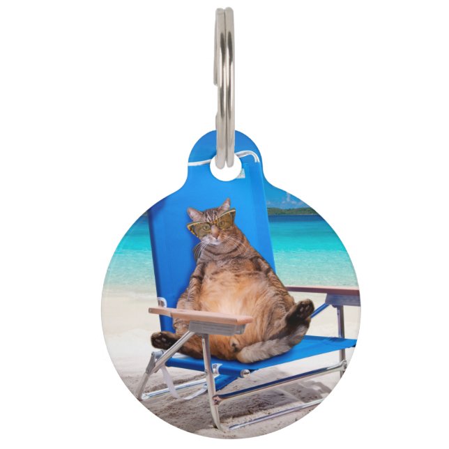 Médaillon Pour Animaux Détendez-vous sur la plage (Devant)