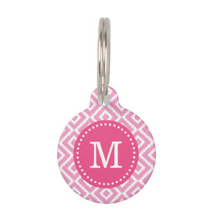 Médaillon Pour Animaux Diagramme rose Ikat