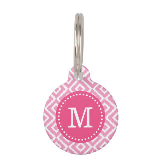 Médaillon Pour Animaux Diagramme rose Ikat