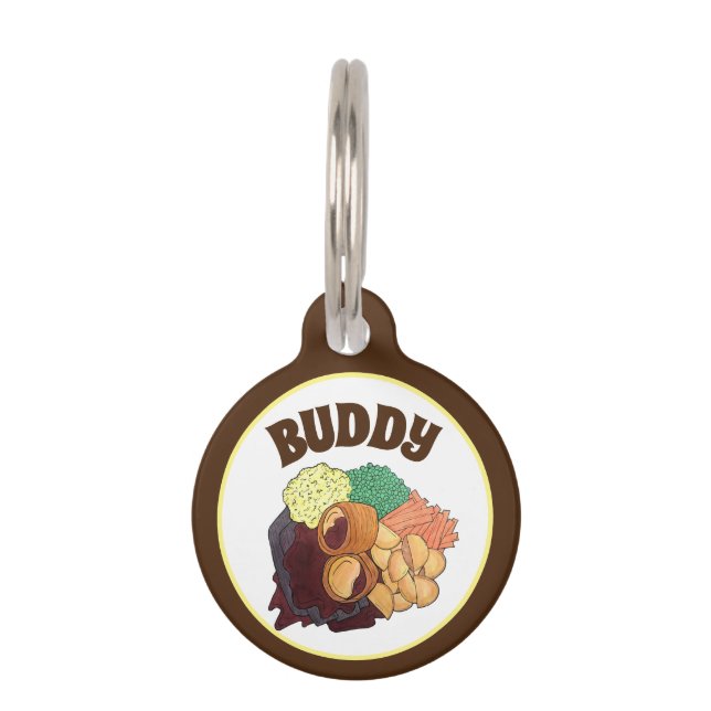 Médaillon Pour Animaux Dimanche Roast Yorkshire Pudding Nourriture Britan (Devant)