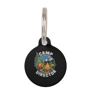 Médaillon Pour Animaux Directeur de camp rétro Camping Camp d'été Drôle d