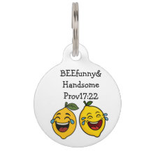 dog name tag lemon happy