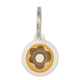Médaillon Pour Animaux Donut Au Chocolat Avec Nom Et Numéro