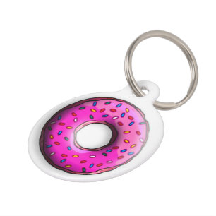 Médaillon Pour Animaux Donut Pinky avec des arrosages colorés + vos idées