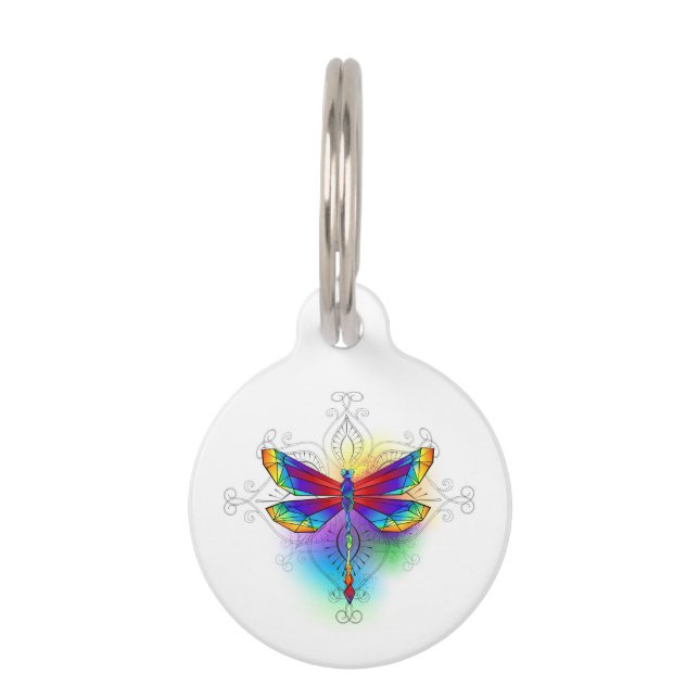 Médaillon Pour Animaux Dragonfly en arc-en-ciel (Devant)