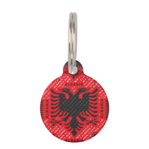Médaillon Pour Animaux Drapeau albanais motif 2
