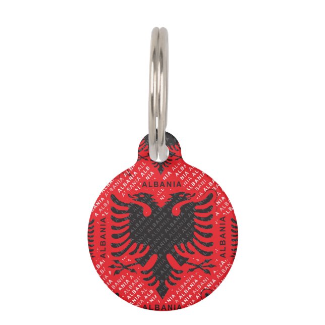 Médaillon Pour Animaux drapeau albanais motif 2 (Devant)
