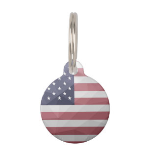 Médaillon Pour Animaux Drapeau américain Rouge Blanc Bleu Amérique Mesh g