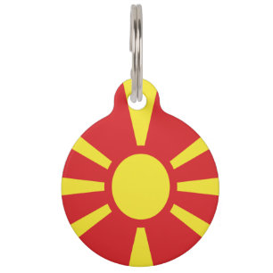 Médaillon Pour Animaux Drapeau- blason de Macédoine du Nord