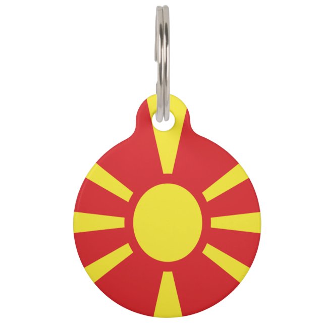 Médaillon Pour Animaux Drapeau- blason de Macédoine du Nord (Devant)