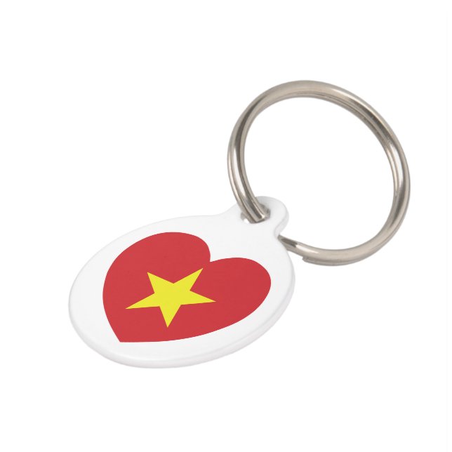 Médaillon Pour Animaux Drapeau cardiaque du Vietnam (Côté )